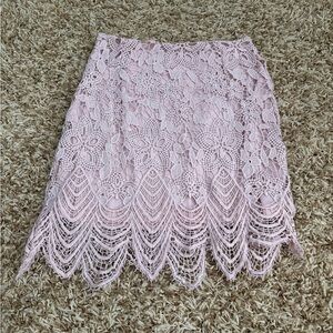 She + Sky Delicate Pink Lace Pencil Skirt